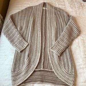 Brown and cream acrylic cardigan
